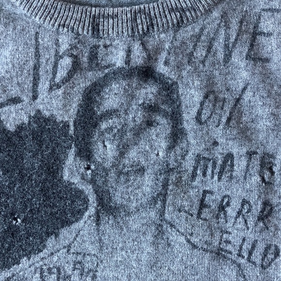 Libertine Heavily Distressed Cashmere Sweater "Ello Mate" L - Picture 2 of 7